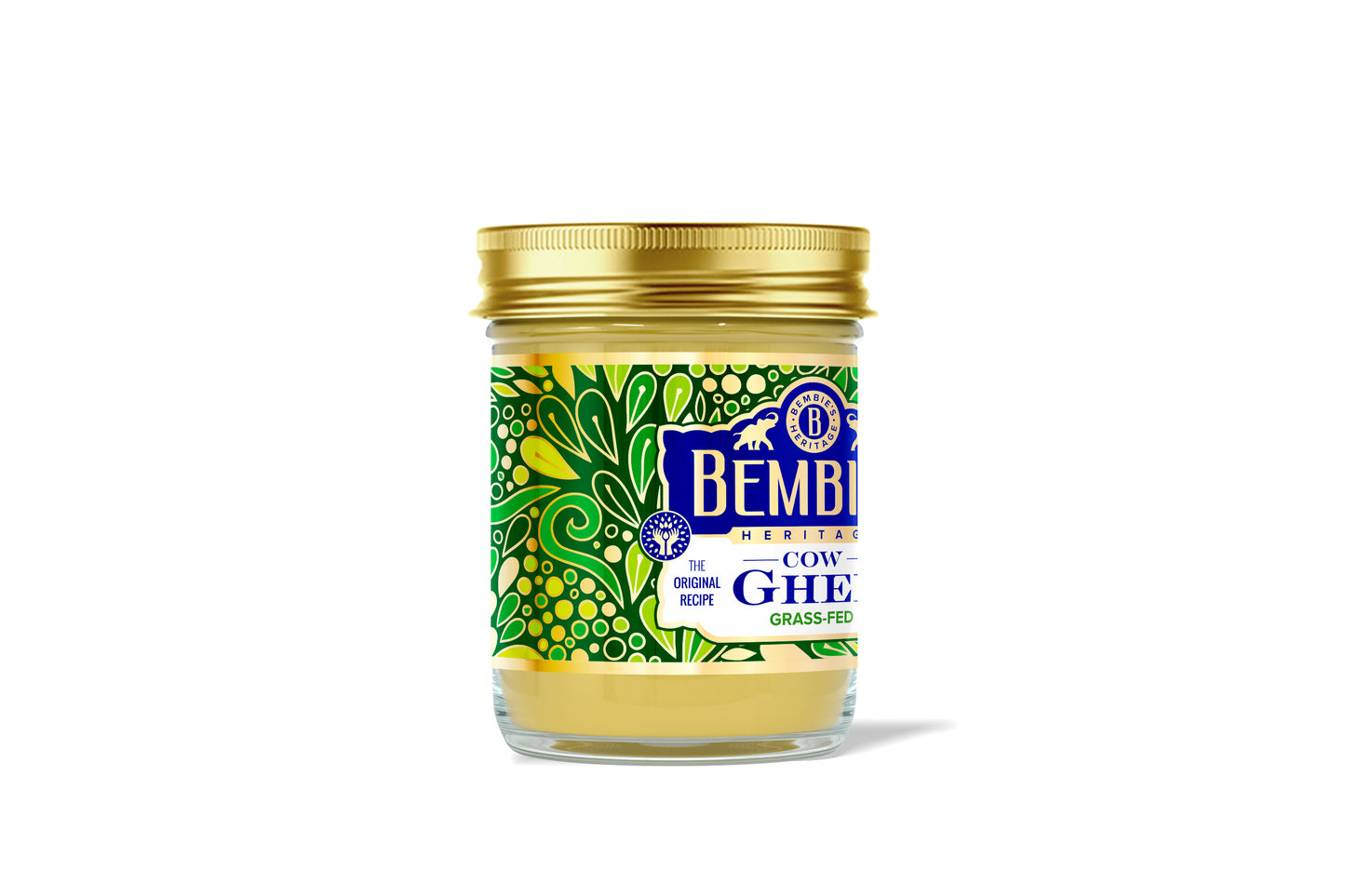 Bembie’s Organic Ghee 7 oz – Grass-Fed Clarified Butter Made from Cow Milk, Ayurvedic Recipe in Glass Jar